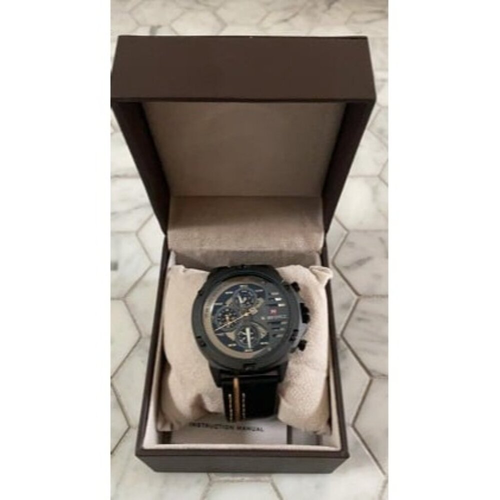 New Sport Military Watches for Men Waterproof Watch Analog Quartz Leather